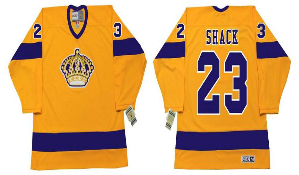 2019 Men Los Angeles Kings #23 Shack Yellow CCM NHL jerseys